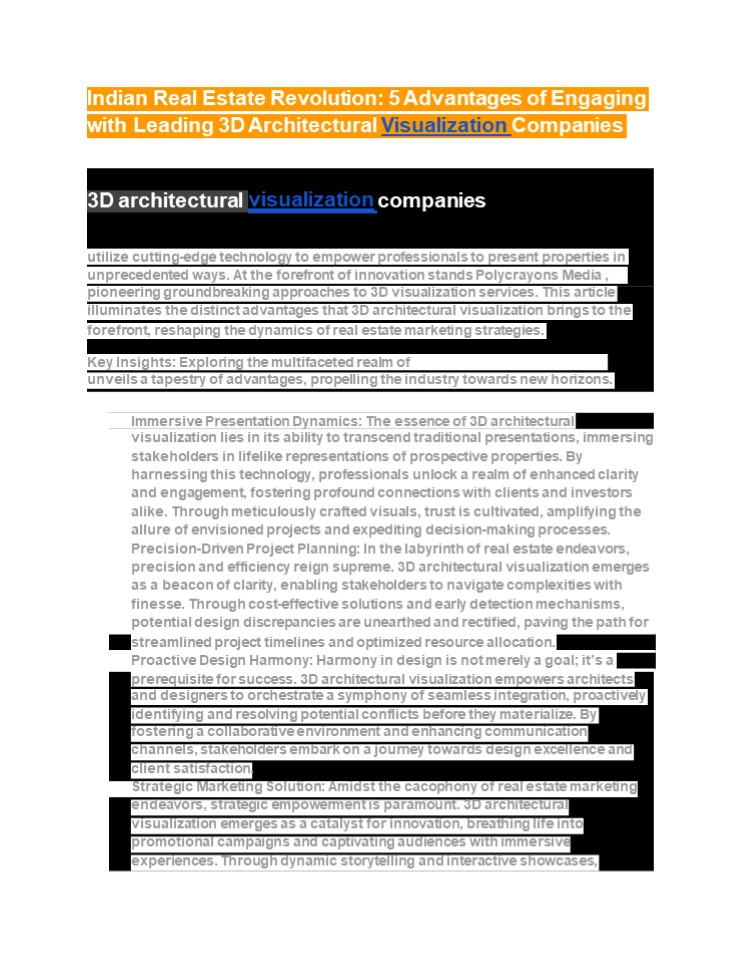 3d architectural visualization companies in india