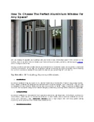 Discover Aluminium Windows at a Low Price
