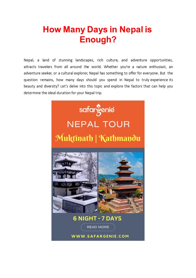 How Many Days in Nepal is Enough?
