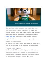 5 Top Trends in Custom Plush Toys