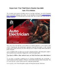 Professional Auto electrician in Perth, Joondalup