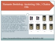Namaste Bookshop Anointing Oils / Chakra Oils