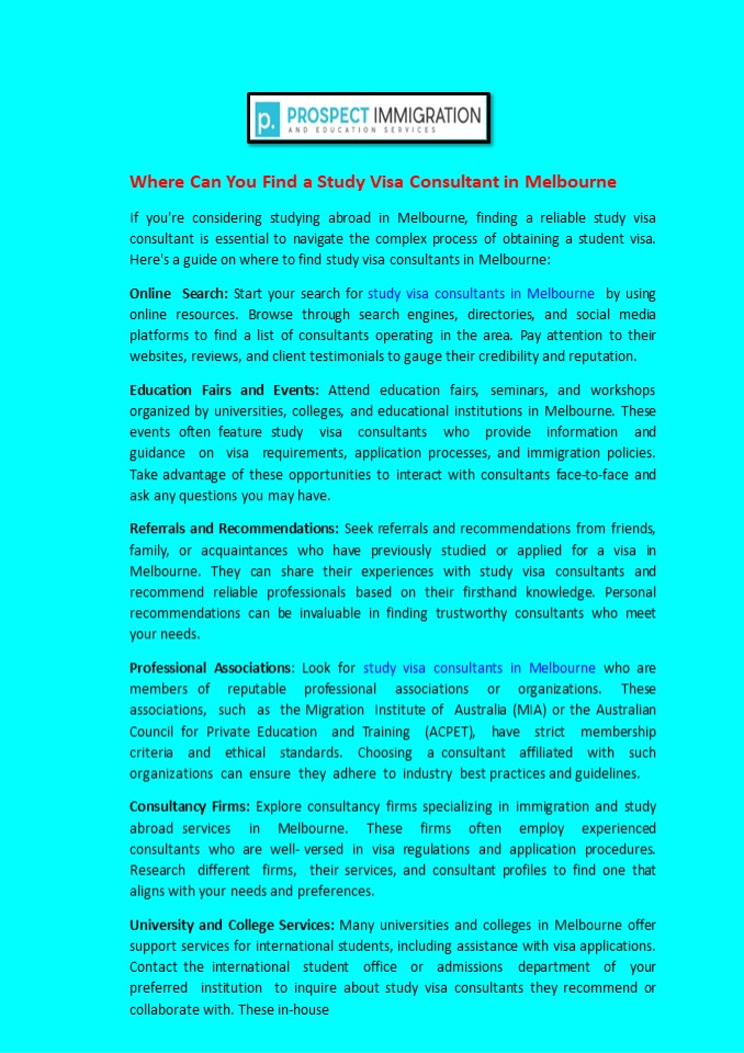 Where Can You Find a Study Visa Consultant in Melbourne