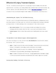 Effective ACL Injury Treatment Options
