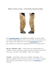 Mens Cargo Pants