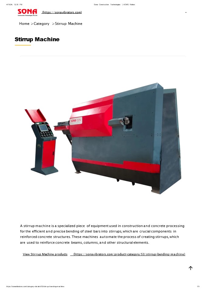 Automatic Stirrup Bending Machine price in India: Latest price