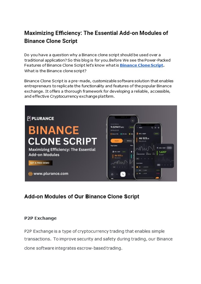 To Build A Trust in the Crypto Ecosystem- Binance Clone Script