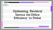 Electrical Services  in Dubai For Commercial & Residential Purpose