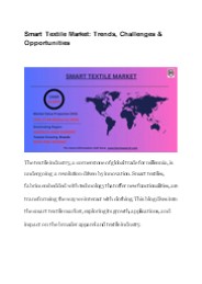 Smart Textile Market: Trends, Challenges & Opportunities