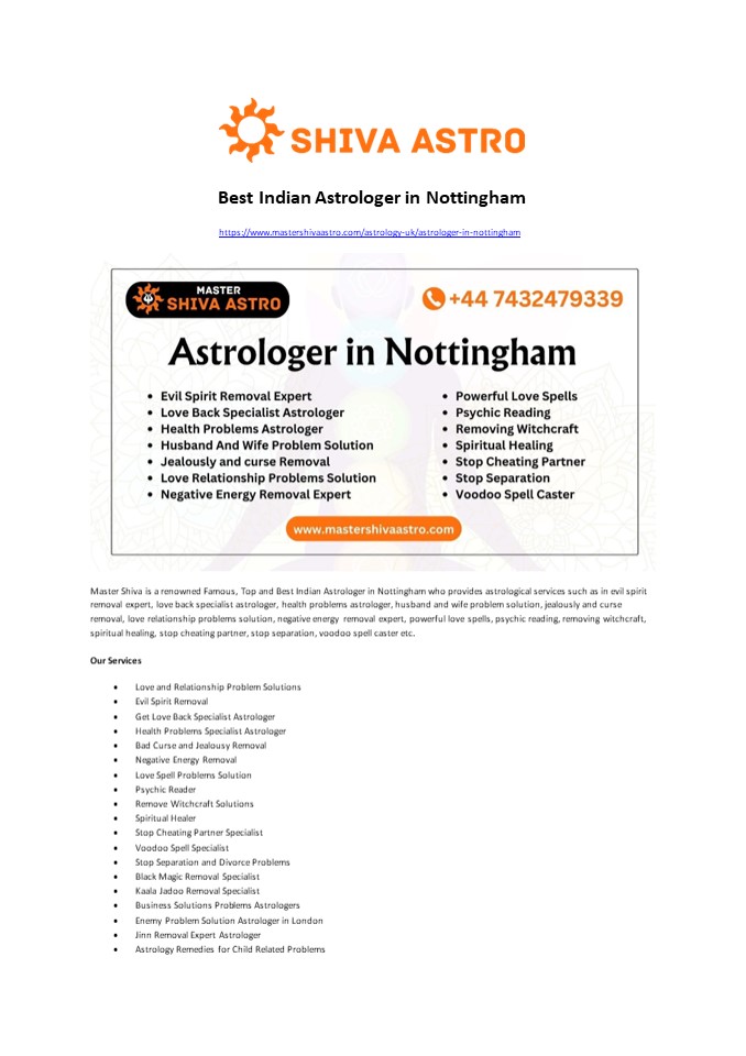 Top and Best Indian Astrologer in Nottingham