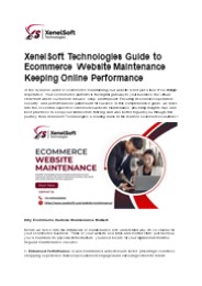 XenelSoft Technologies Guide to Ecommerce Website Maintenance Keeping Online Performance