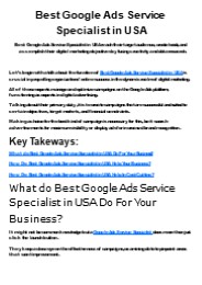 Best Google Ads Service Specialist in USA