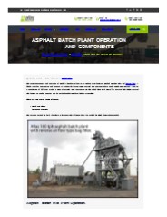 Asphalt Batch Mix Plant Operation - Atlas Industries