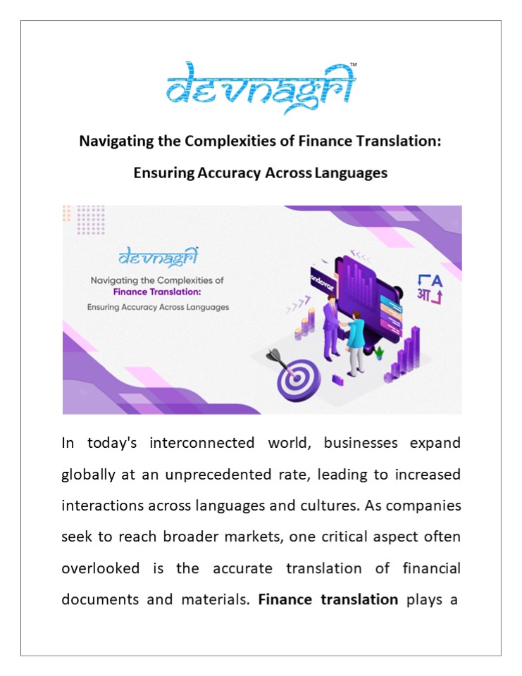 Navigating the Complexities of Finance Translation: Ensuring Accuracy Across Languages