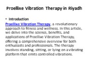 Proellixe Vibration Therapy in Riyadh