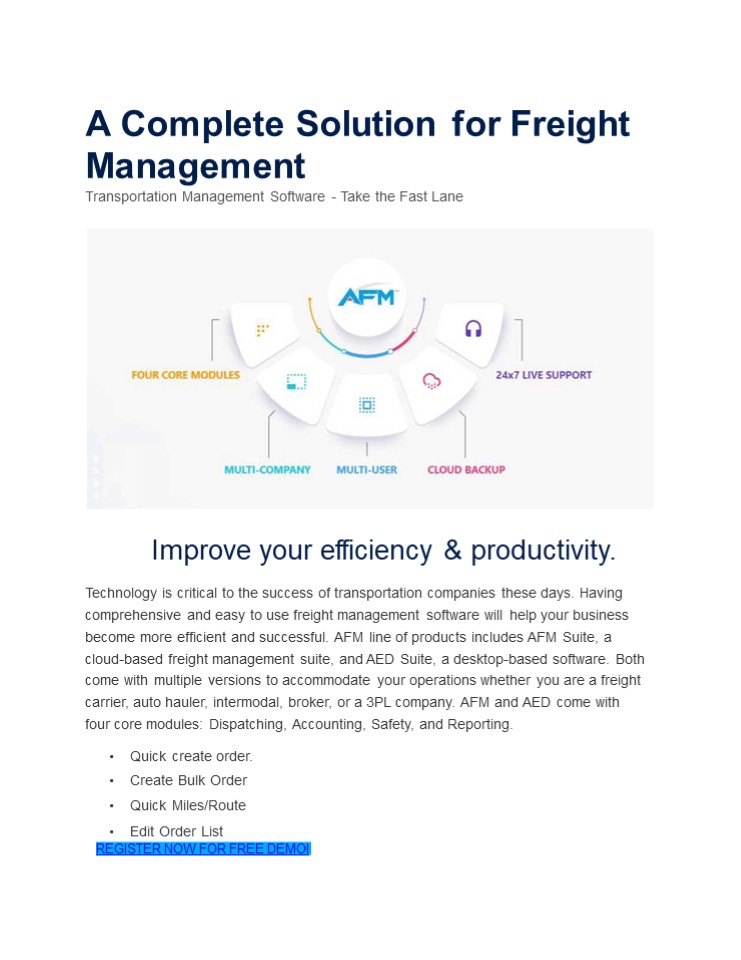 A Complete Solution For Freight Management