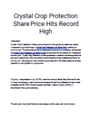 Get the Best Crystal Crop Protection Share Price only at Planify
