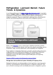 Refrigeration Lubricant Market: Future Trends & Dynamics