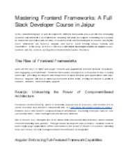 Full Stack Developer Course In Jaipur