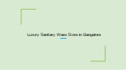 Luxury sanitary ware store in Bangalore