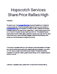 Get the Best Hopscotch Share Price only at Planify