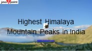 Highest Himalaya Mountain Peak in India - Javatpoint