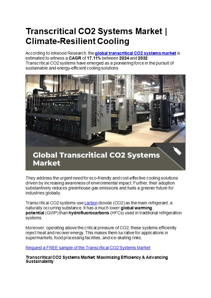 Transcritical CO2 Systems Market | Climate-Resilient Cooling