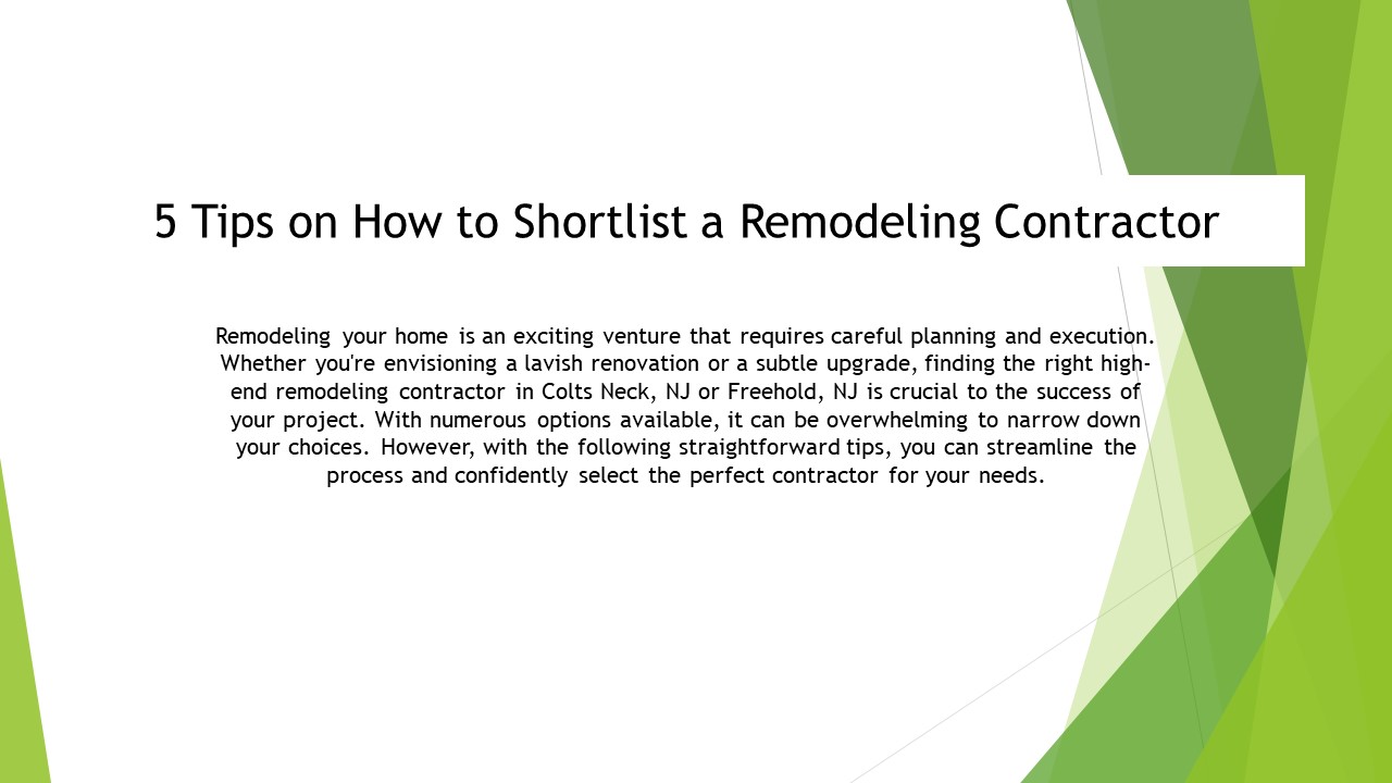 5 Tips on How to Shortlist a Remodeling Contractor presentation | free ...