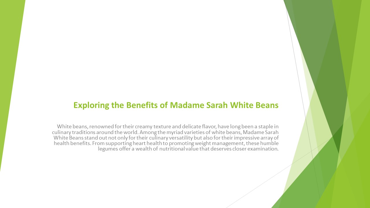 Exploring the Benefits of Madame Sarah White Beans