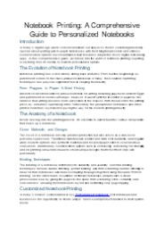 Notebook Printing: A Comprehensive Guide to Personalized Notebooks