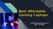 Best Affordable Gaming Laptops