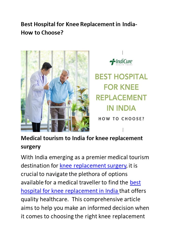 Best Hospital for Knee Replacement in India