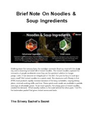 List of Noodles & Soup Ingredients | Mevive