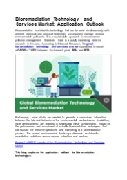 Bioremediation Technology and Services Market: Application Outlook
