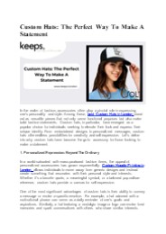 Custom Hats: The Perfect Way To Make A Statement