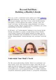 Beyond Fad Diets: Building a Healthy Lifestyle