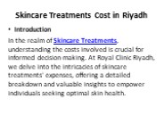 Skincare Treatments Cost in Riyadh
