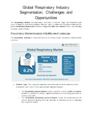 Global Respiratory Industry Segmentation, Challenges and Opportunities