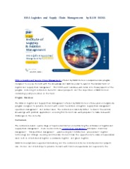 BBA Logistics and Supply Chain Management by ILAM INDIA