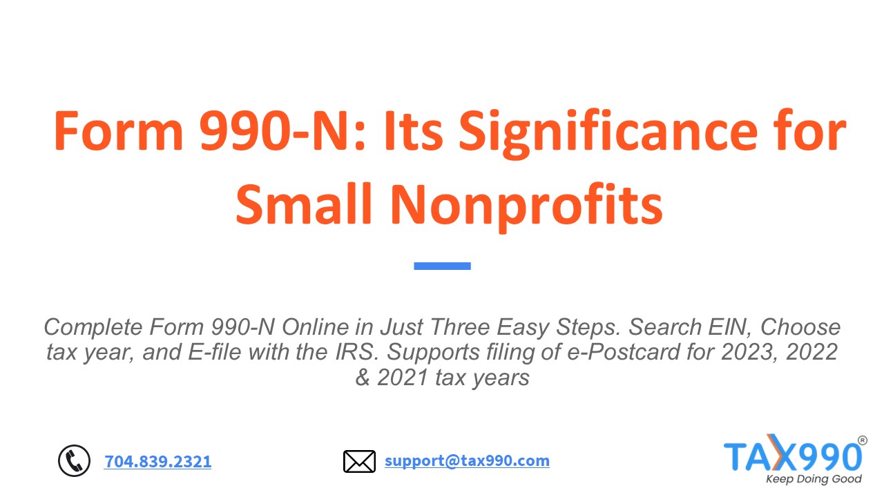 PPT – Form 990-N: Its Significance for Small Nonprofits (1) PowerPoint ...