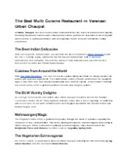 Urban Chaupal - Best Restaurant in Varanasi