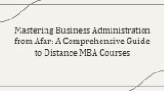 Distance MBA Course