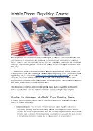 Mobile Phone Repairing Course