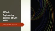 M.Tech Engineering Courses at MIT-WPU