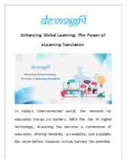 Enhancing Global Learning: The Power of eLearning Translation
