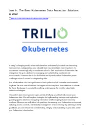 kubernetes backup and recovery