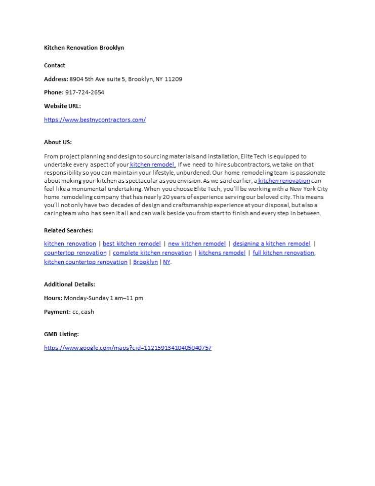 Kitchen Renovation Brooklyn