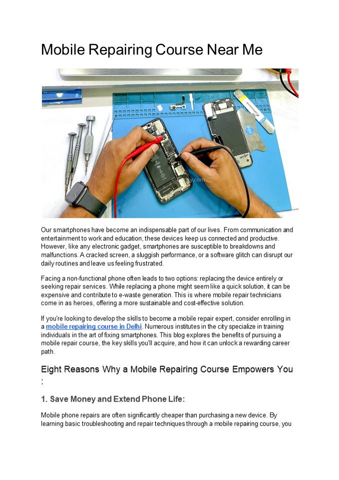 Mobile Repairing Course Near Me