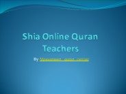 Shia Online Quran Teachers