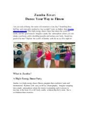 Zumba Fever: Dance Your Way to Fitness